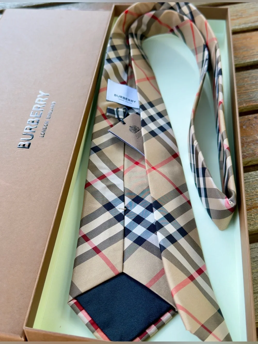 🔥TB SUMMER 26🔥🆕💯LIMITED EDIT BURBERRY HORSEFERRY PATCHWORK NVA CHECK ARTISAN TIE